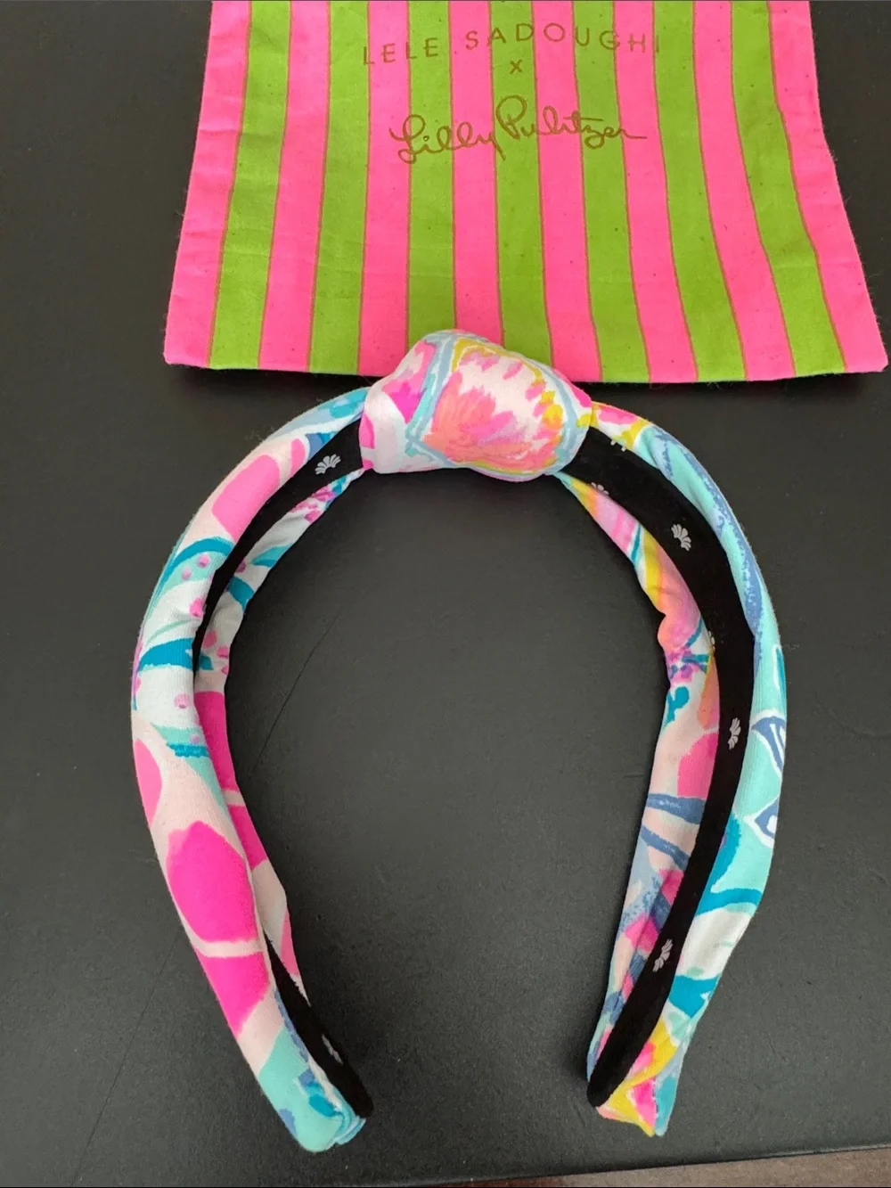 Lele Sandoughi LilyPulitzer Pink & Blue  Floral Headband